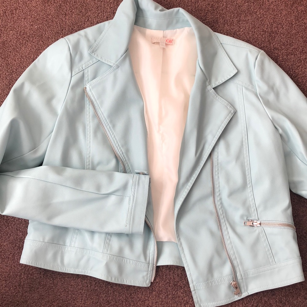 GB Blue Leather Jacket